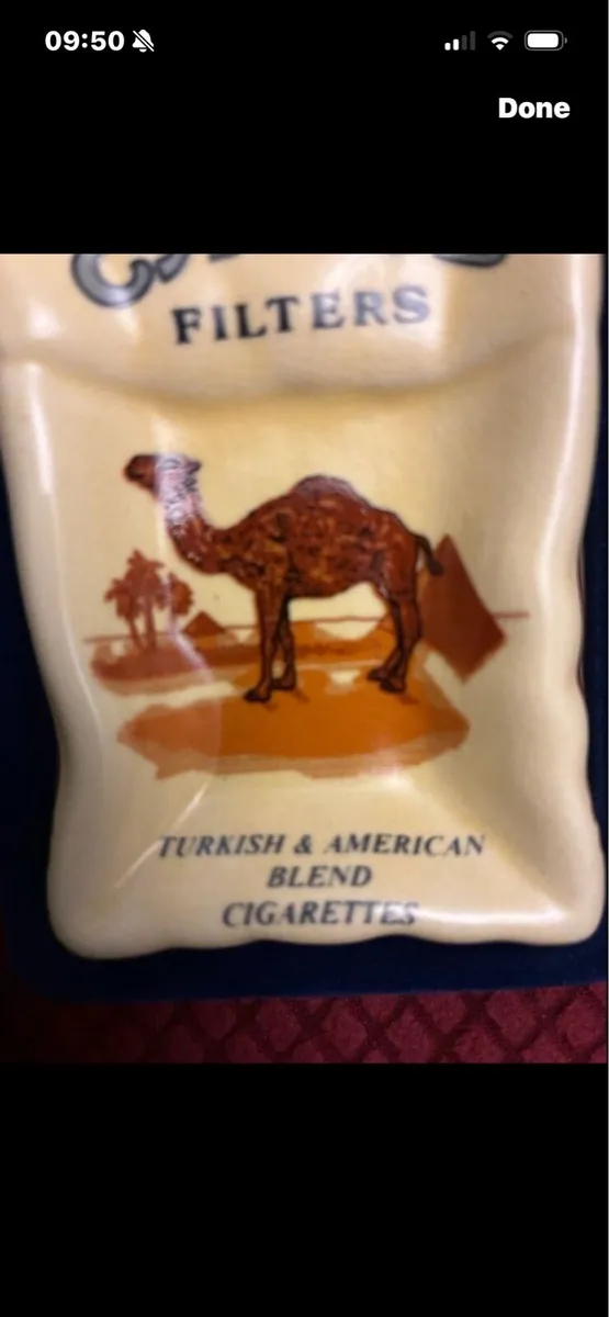 Vintage Camel Crinkled Ceramic Ashtray - Image 3