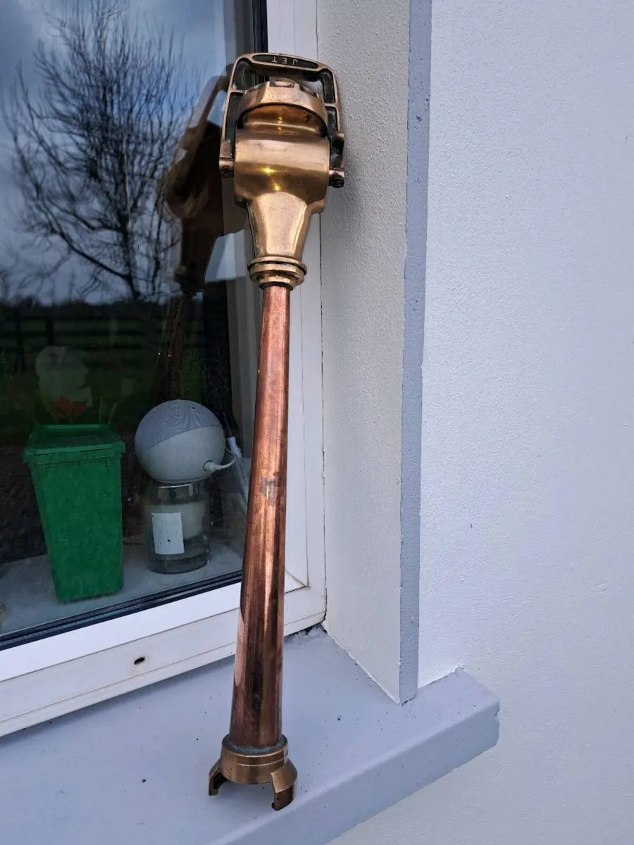 Old brass  copper  fire mans hose - Image 1