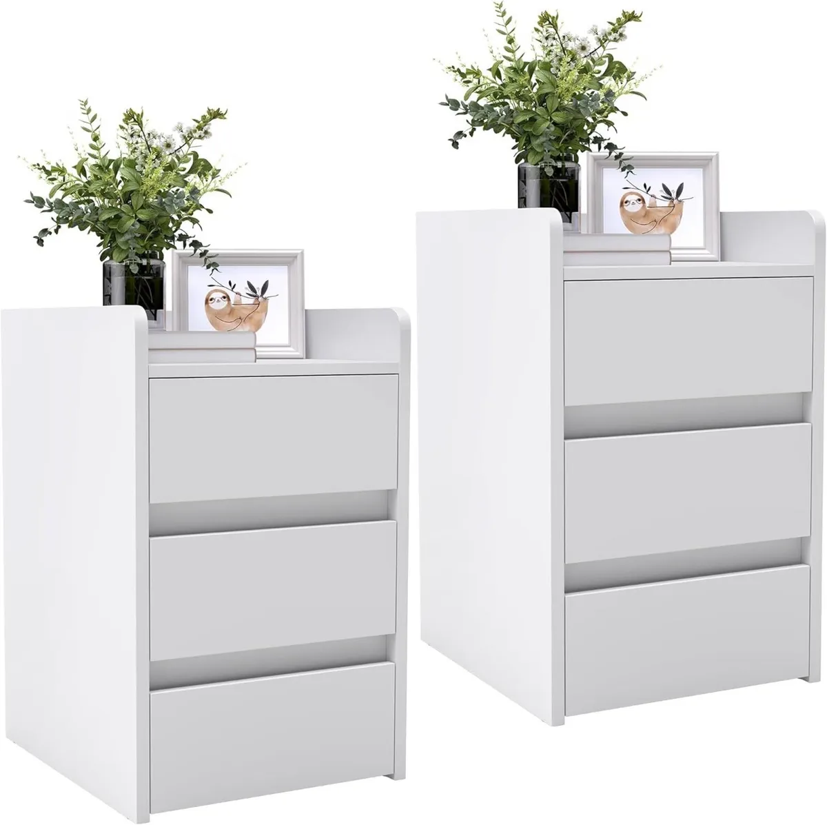 Set of 2 Bedside Table with 3-Drawer Nightstand - Image 1