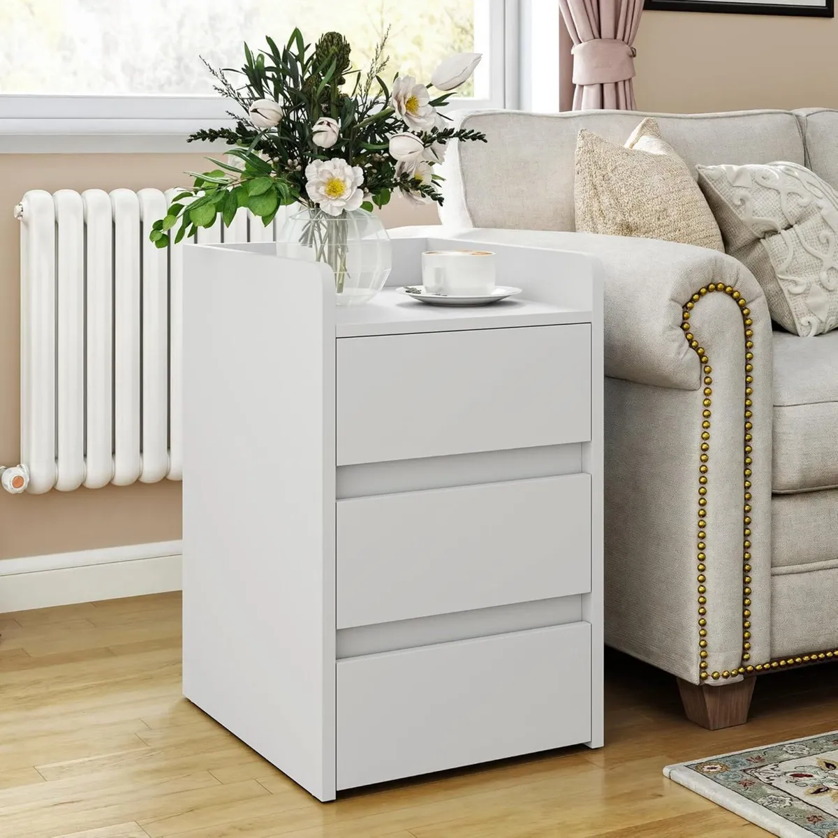 Set of 2 Bedside Table with 3-Drawer Nightstand - Image 2