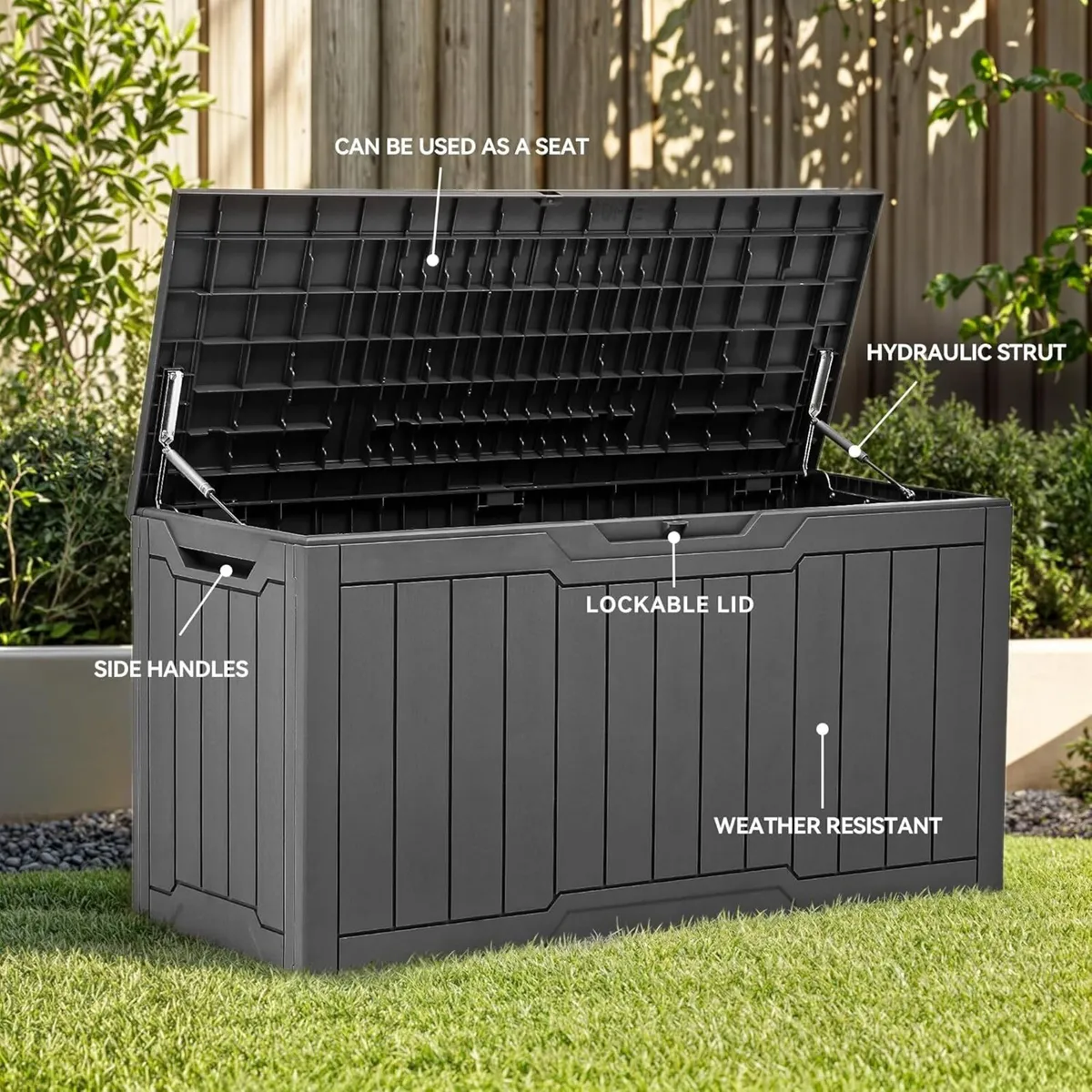 100 Gallon Resin Deck Box Weather Resistant - Image 4