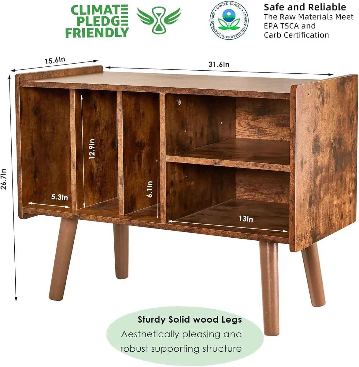 Record Player Stand with Vinyl Storage Holds Up - Image 3