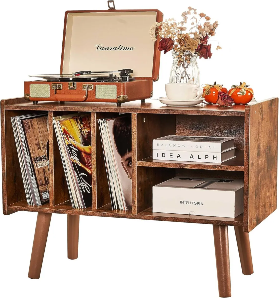 Record Player Stand with Vinyl Storage Holds Up - Image 1