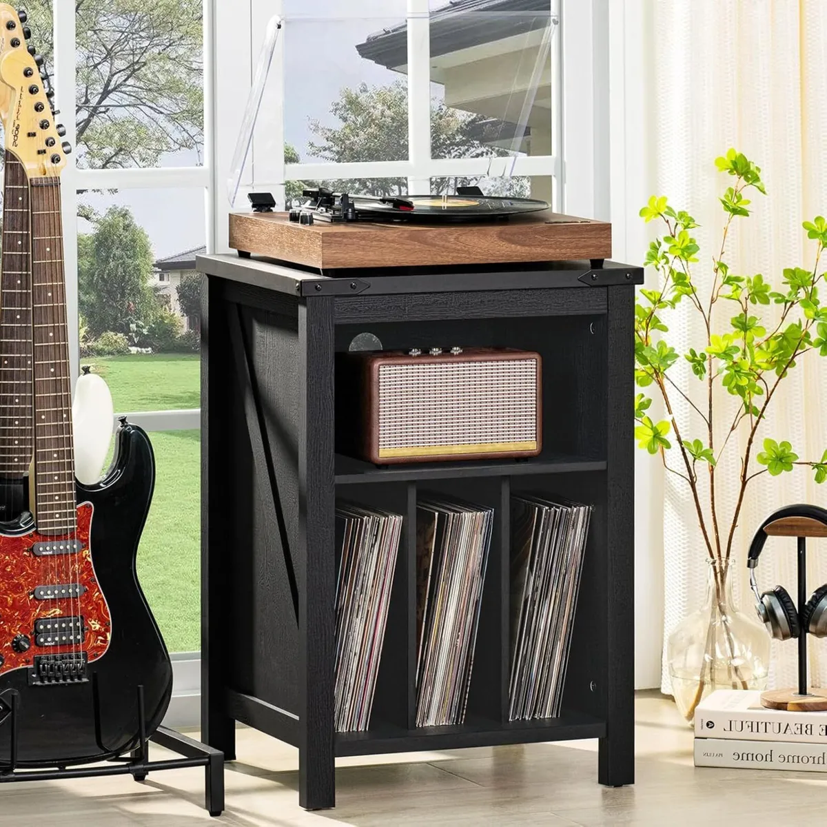 Record Player Stand with Vinyl Storage Large - Image 3