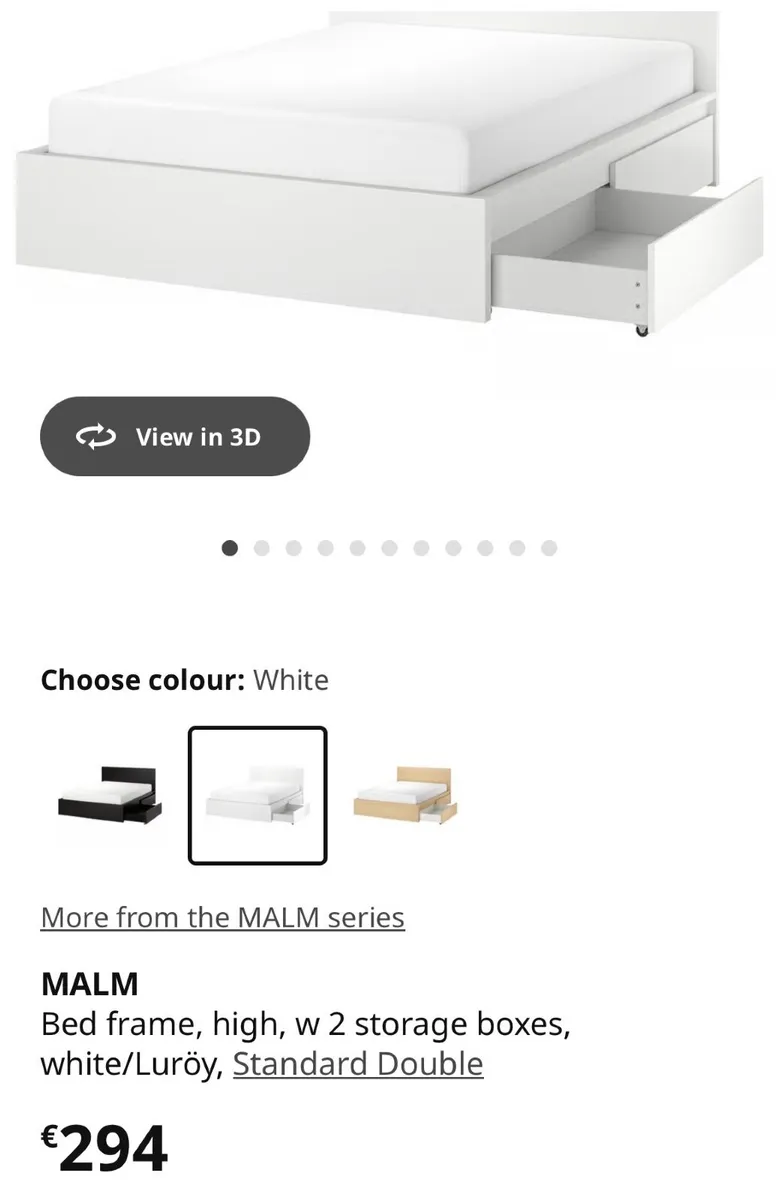 Malm Double Bed with storage - Image 2