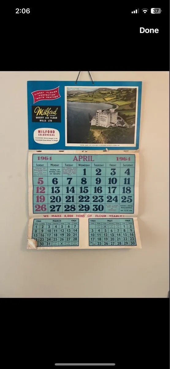 Vintage advertising calendar