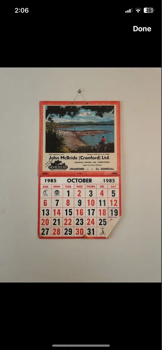 Vintage advertising calander