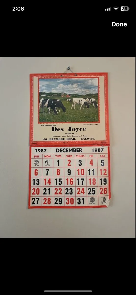 Vintage advertising calander