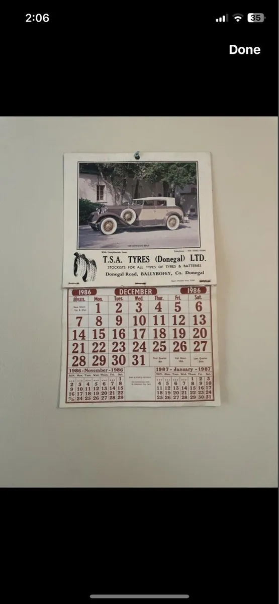 Vintage advertising calander