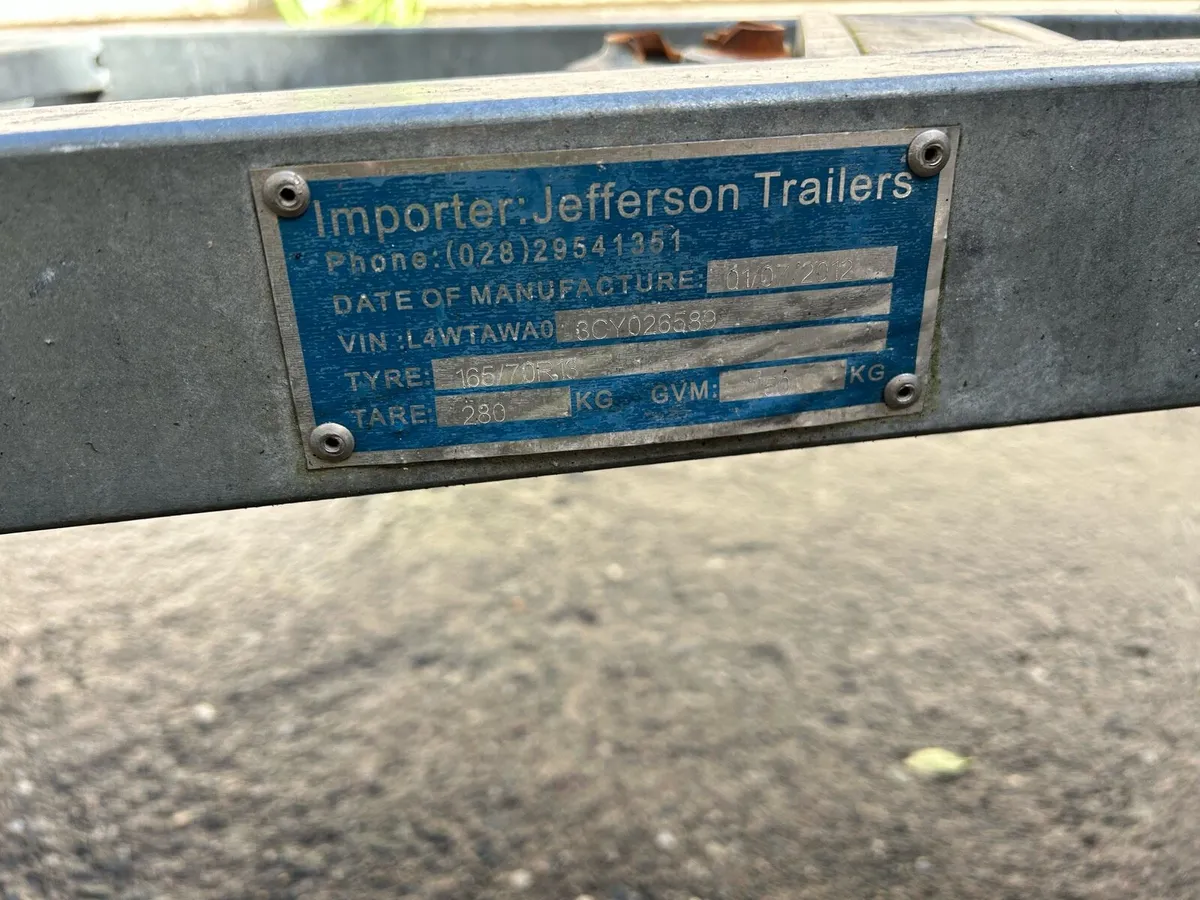Jefferson Single axle trailer 7x4 - Image 4