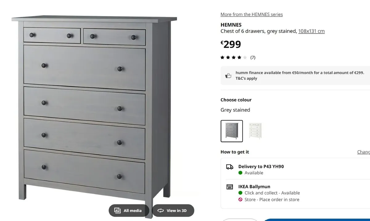 Ikea Hemnes Chest of Drawers - Image 3