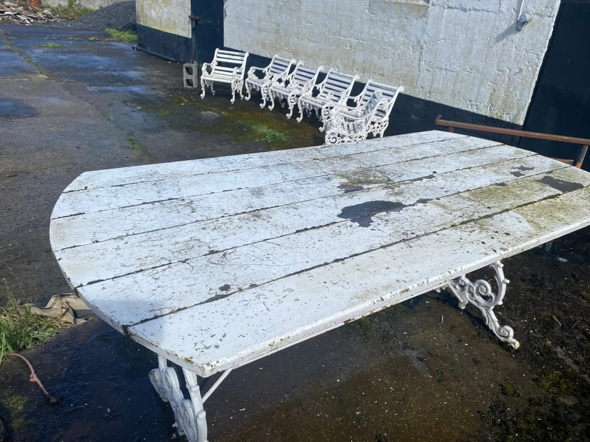 Set of garden 6 x metal  chairs and table - Image 1