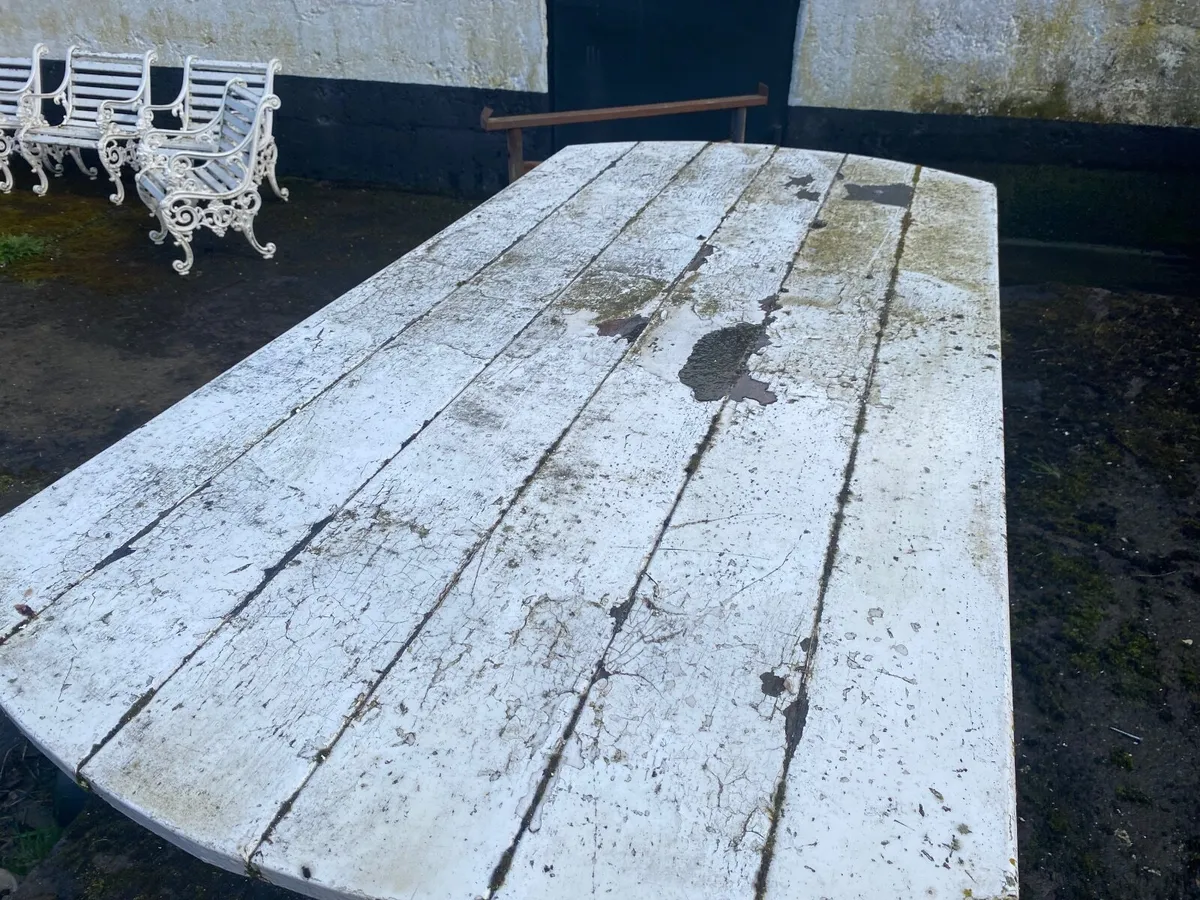 Set of garden 6 x metal  chairs and table - Image 2