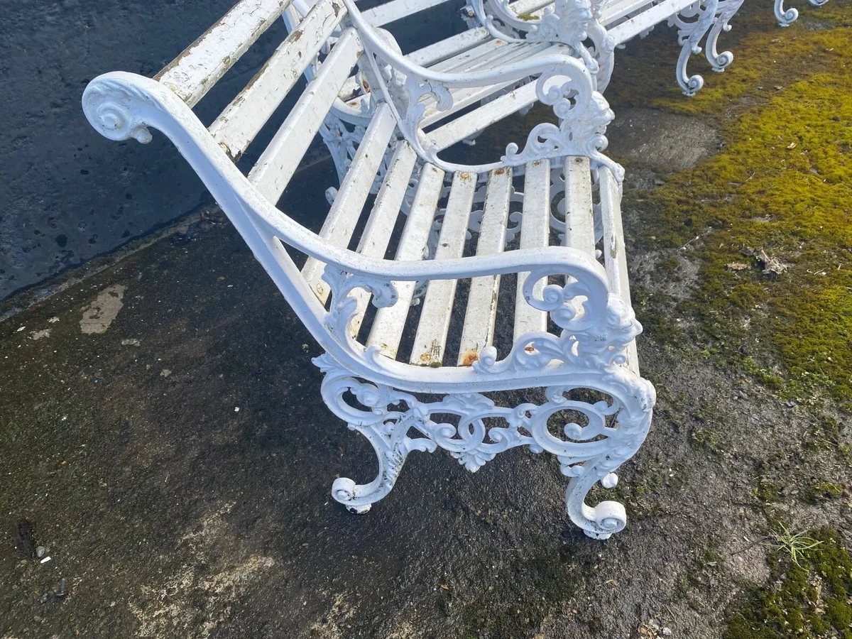 Set of garden 6 x metal  chairs and table - Image 3