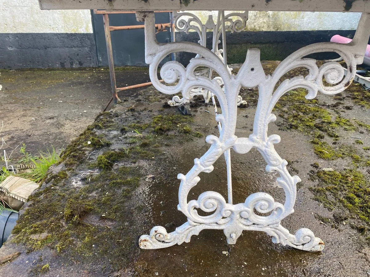 Set of garden 6 x metal  chairs and table - Image 4