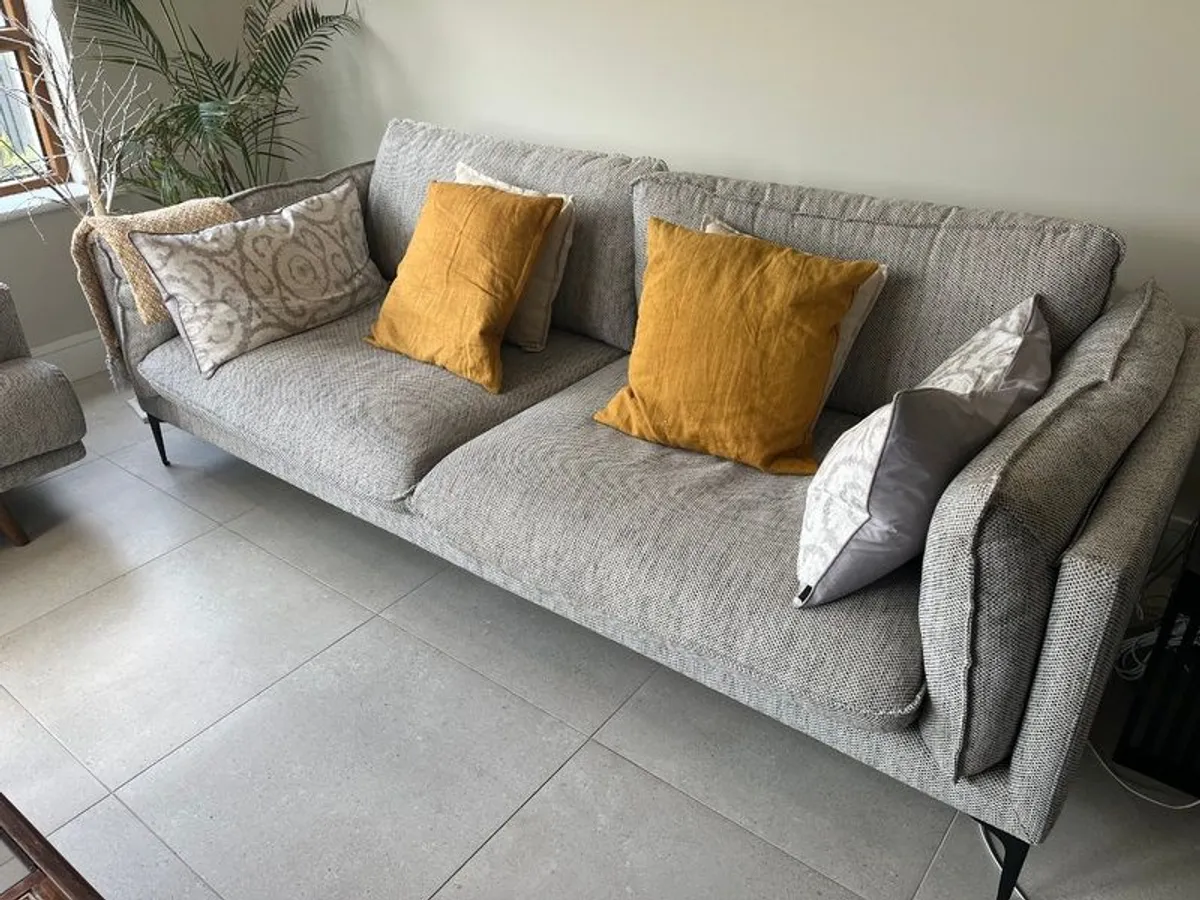3 seater grey sofa - Image 2