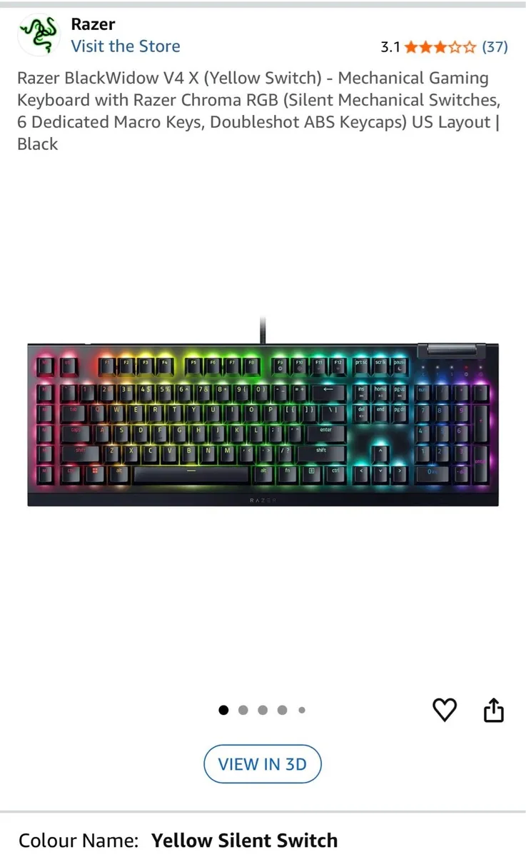 Razer BlackWidow V4 Keyboard (US Layout) WORTH 150 - Image 2