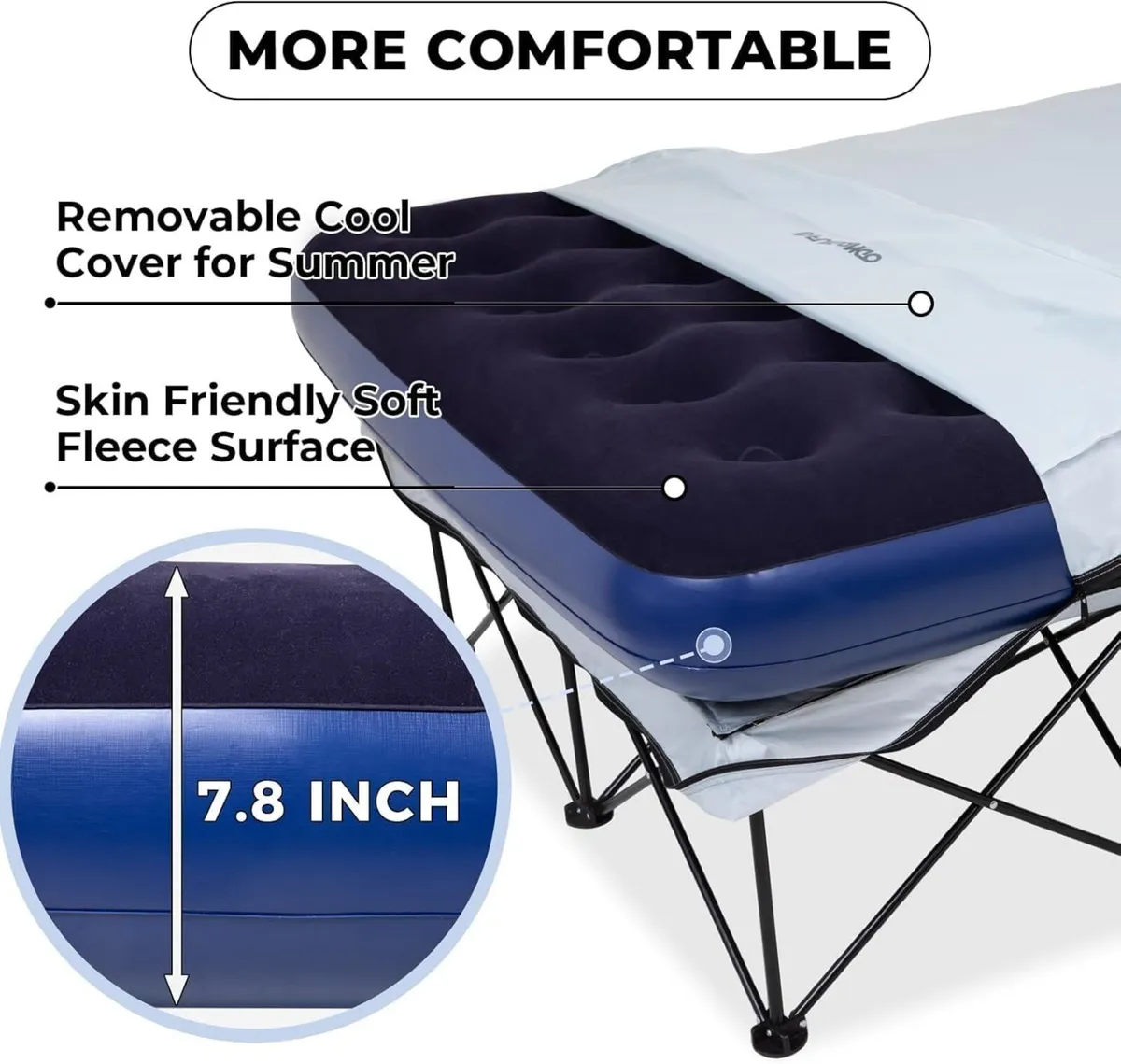 Double Camping Bed with Inflatable Air Mattress - Image 4