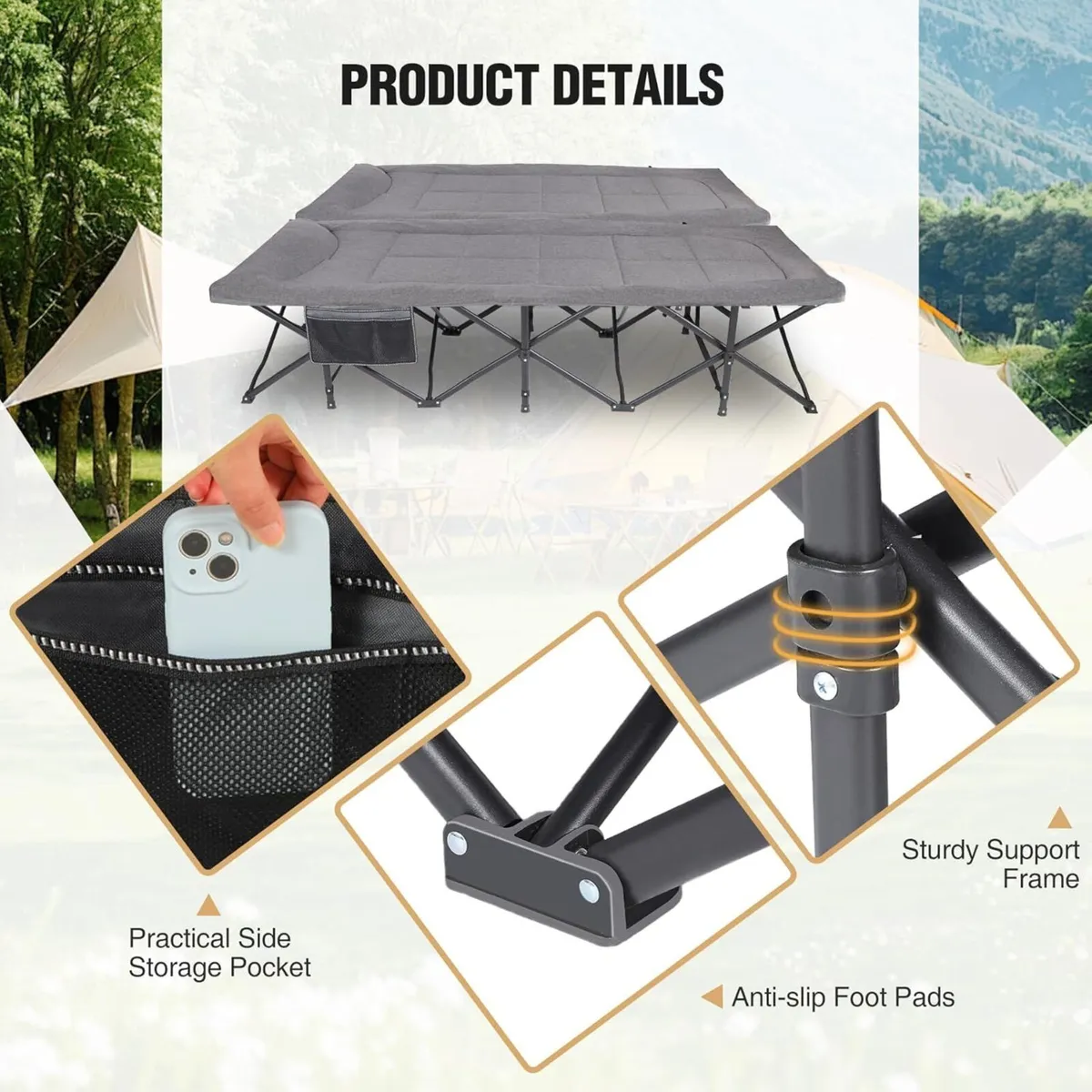 XXL Oversized Camp Bed for adults 500lbs with - Image 3