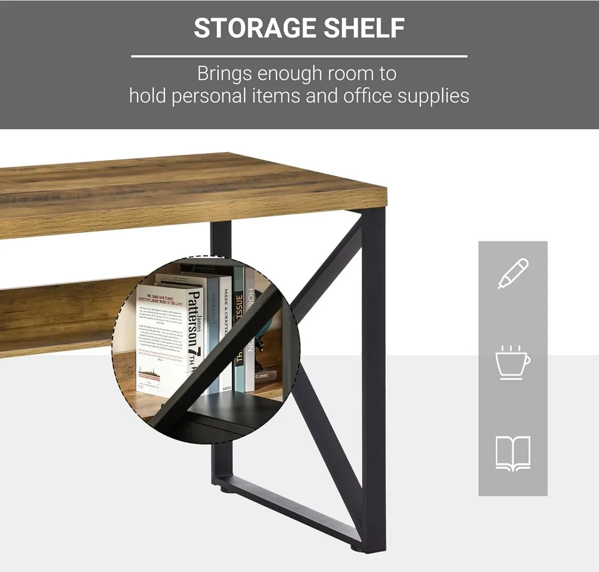 Computer Desk Writing Home Office PC Laptop - Image 4