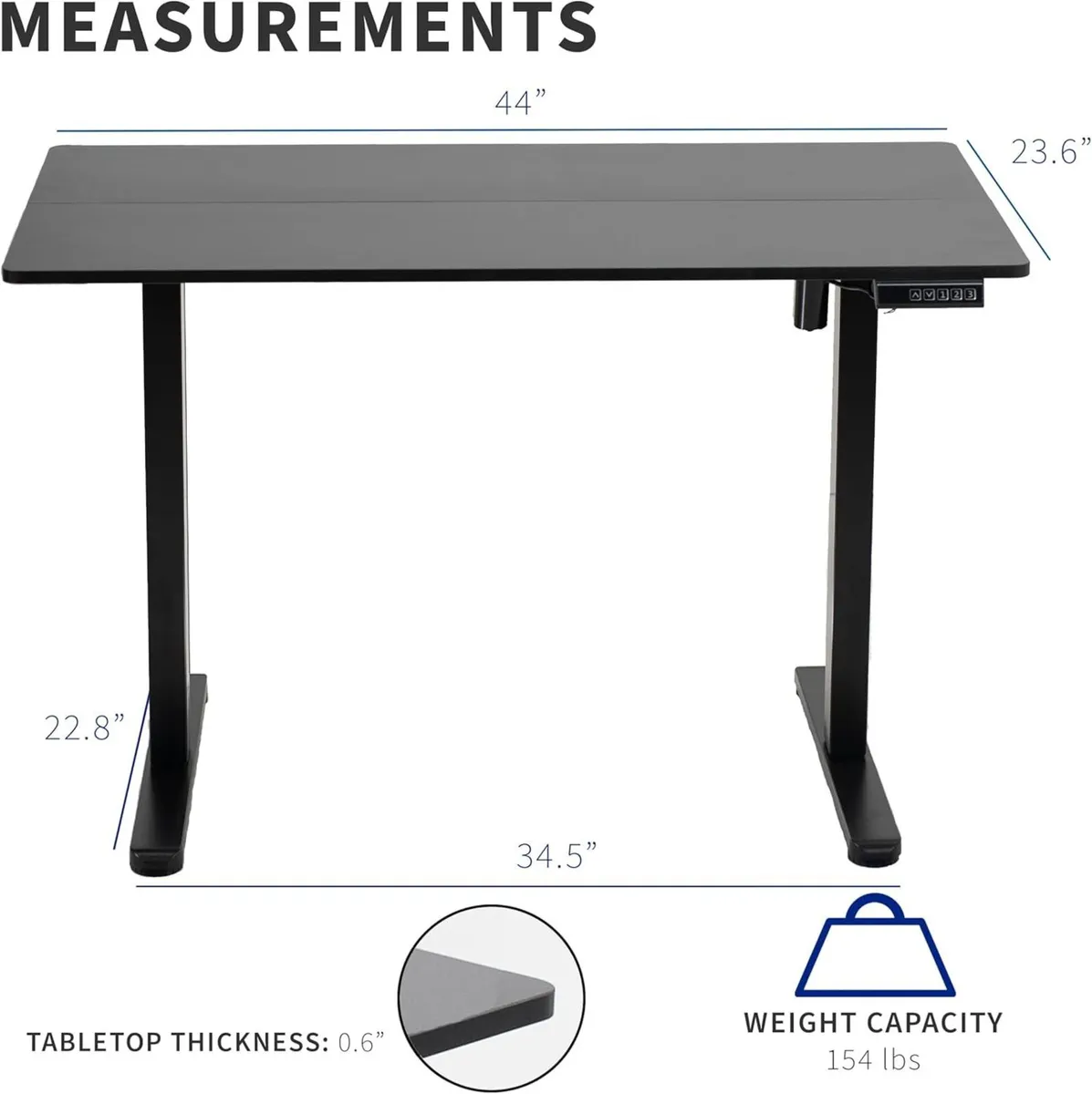 Electric Height Adjustable 112 x 61 cm Stand Up - Image 3