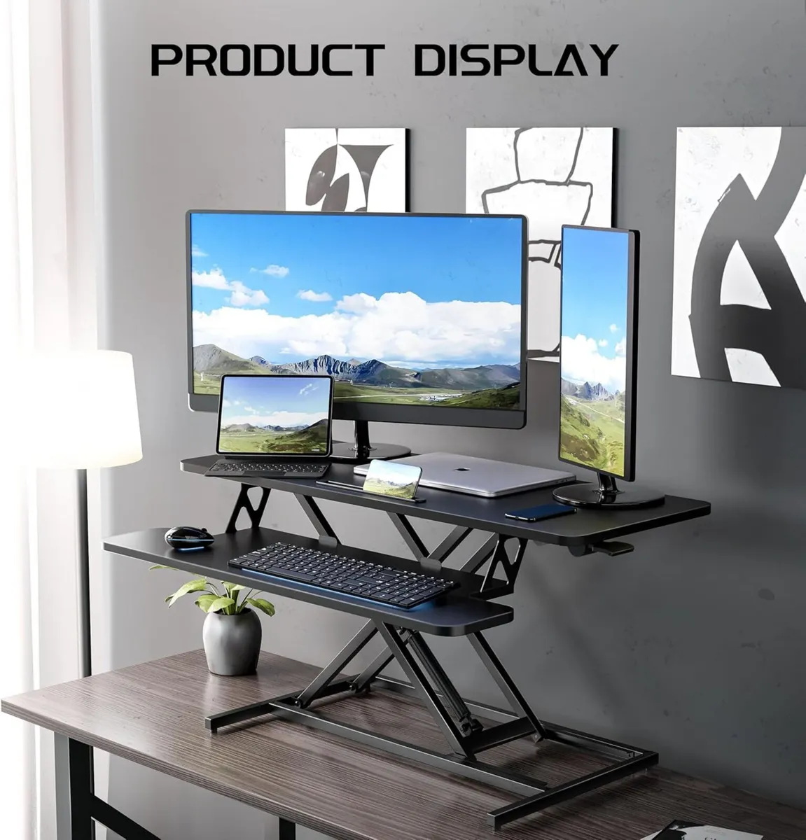 Height Adjustable Standing Desk Converter - 101cm - Image 3