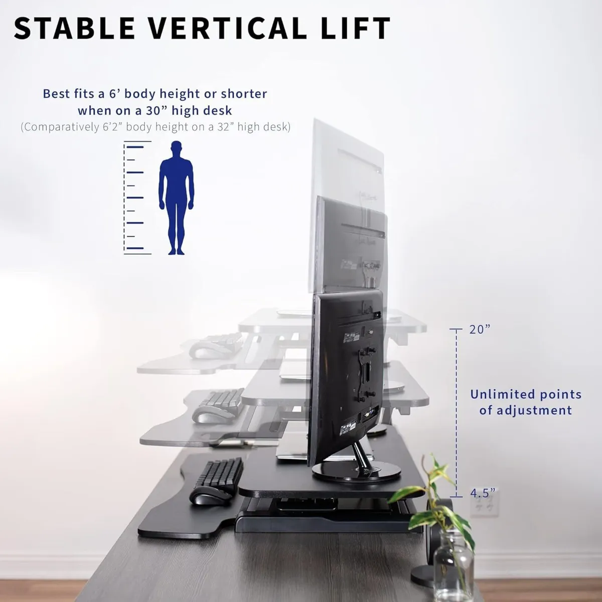 91 cm Desk Converter K Series Height Adjustable - Image 4