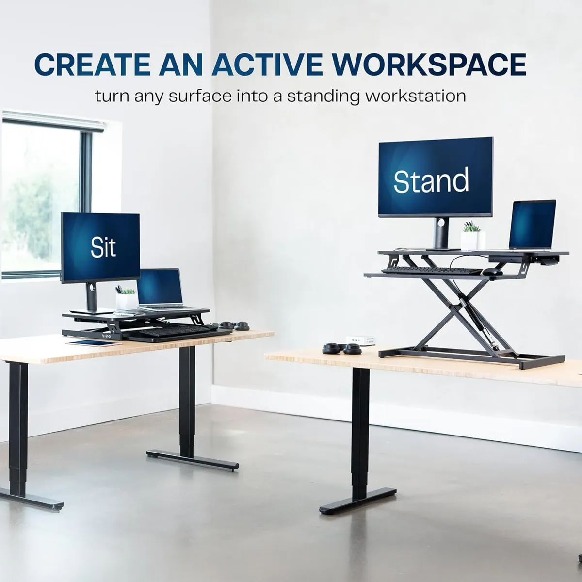 Desk Riser 80 cm Standing Converter with Quick - Image 3