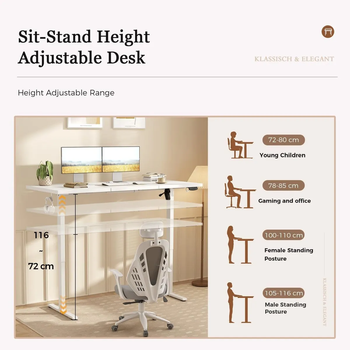 Height-Adjustable Desk Electric Sit-Stand Office - Image 3