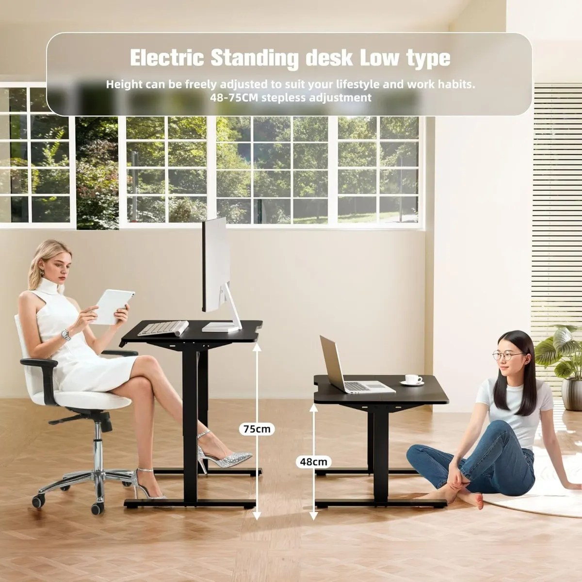 Small Standing Desk 80x60 cm Low Height 48-75 - Image 4