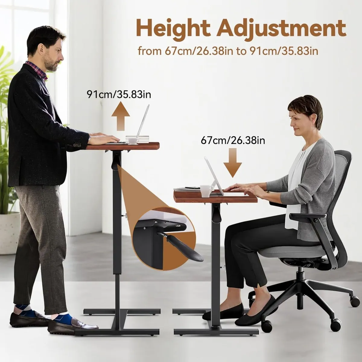 Overbed Bedside Table with Wheels 67-91cm - Image 4