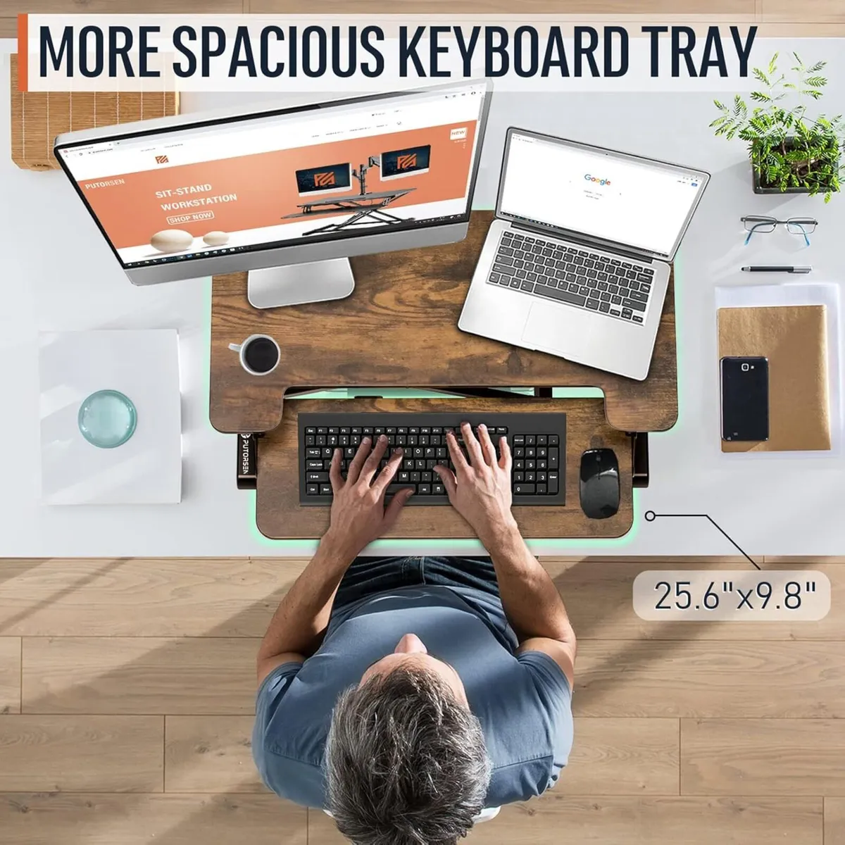 Standing Desk Converter 36 inch Height Adjustable - Image 4