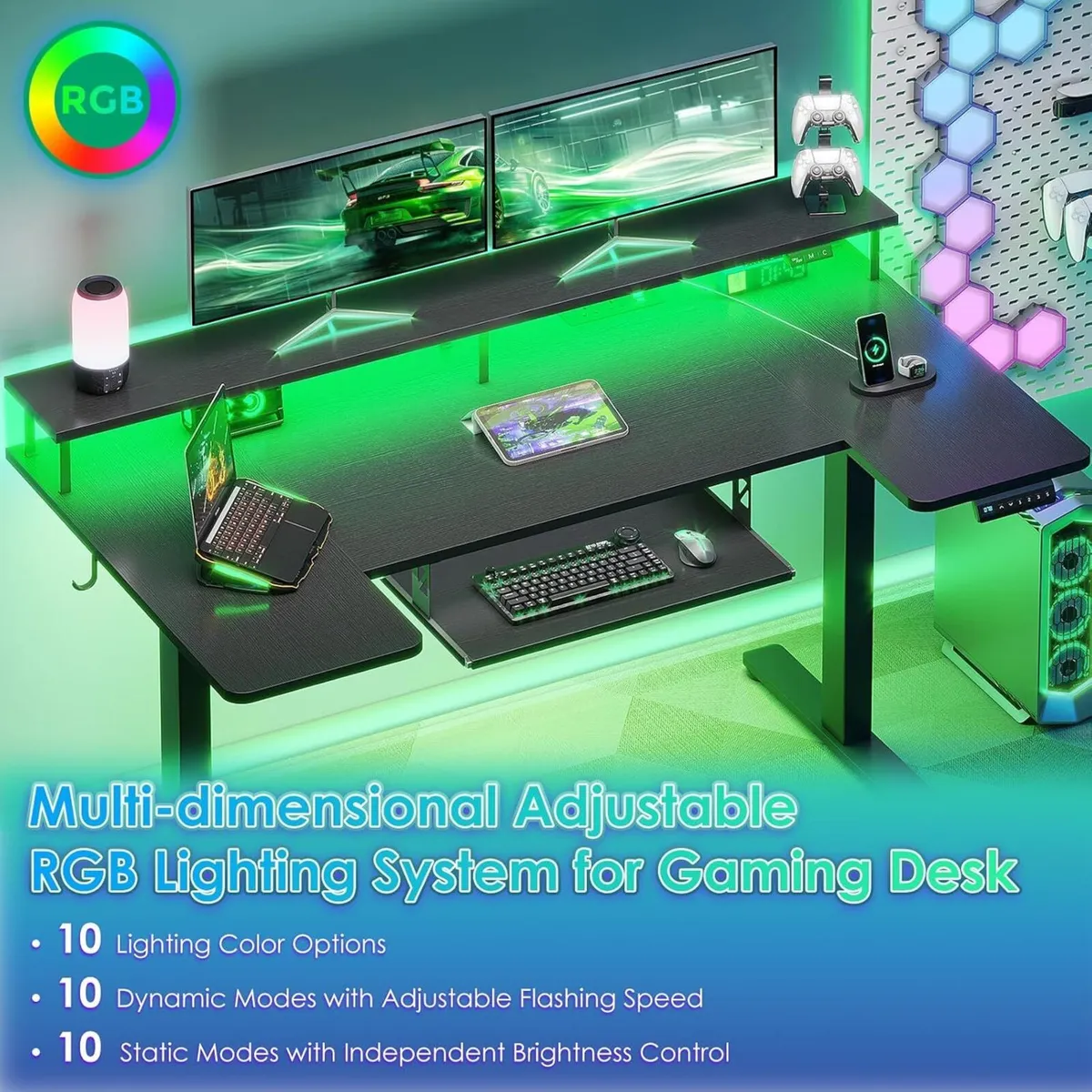 Standing Desk 120cm U Shaped Height Adjustable - Image 4