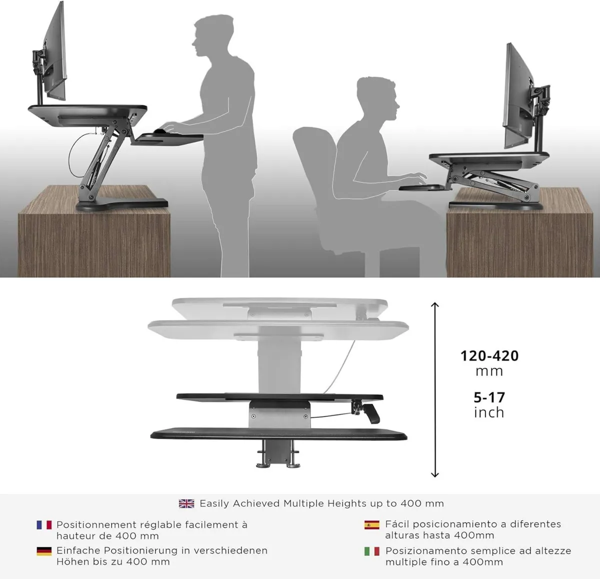 Standing Desk Converter DM05D13 Adjustable Sit - Image 4