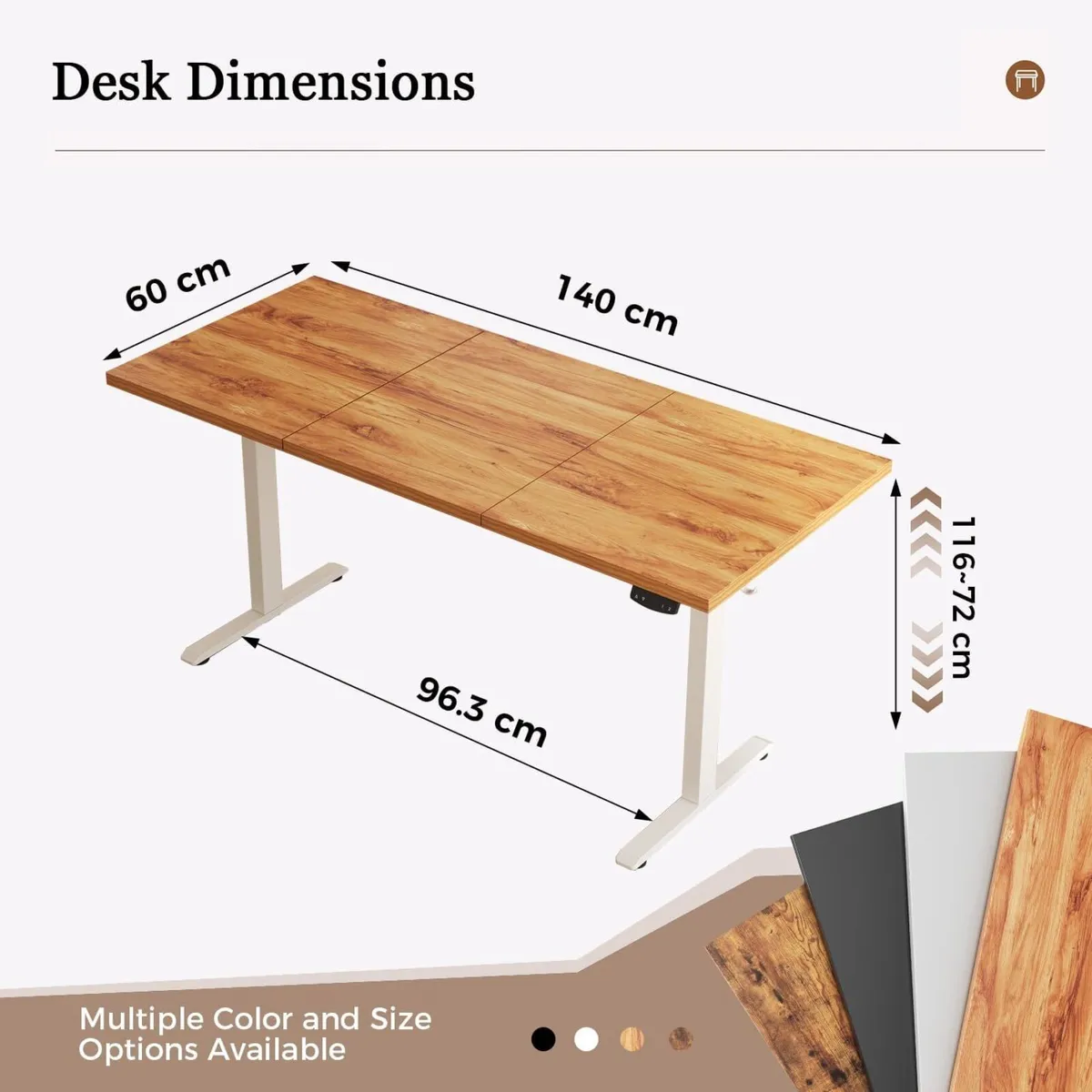 Height-Adjustable Desk Electric Sit-Stand Office - Image 2