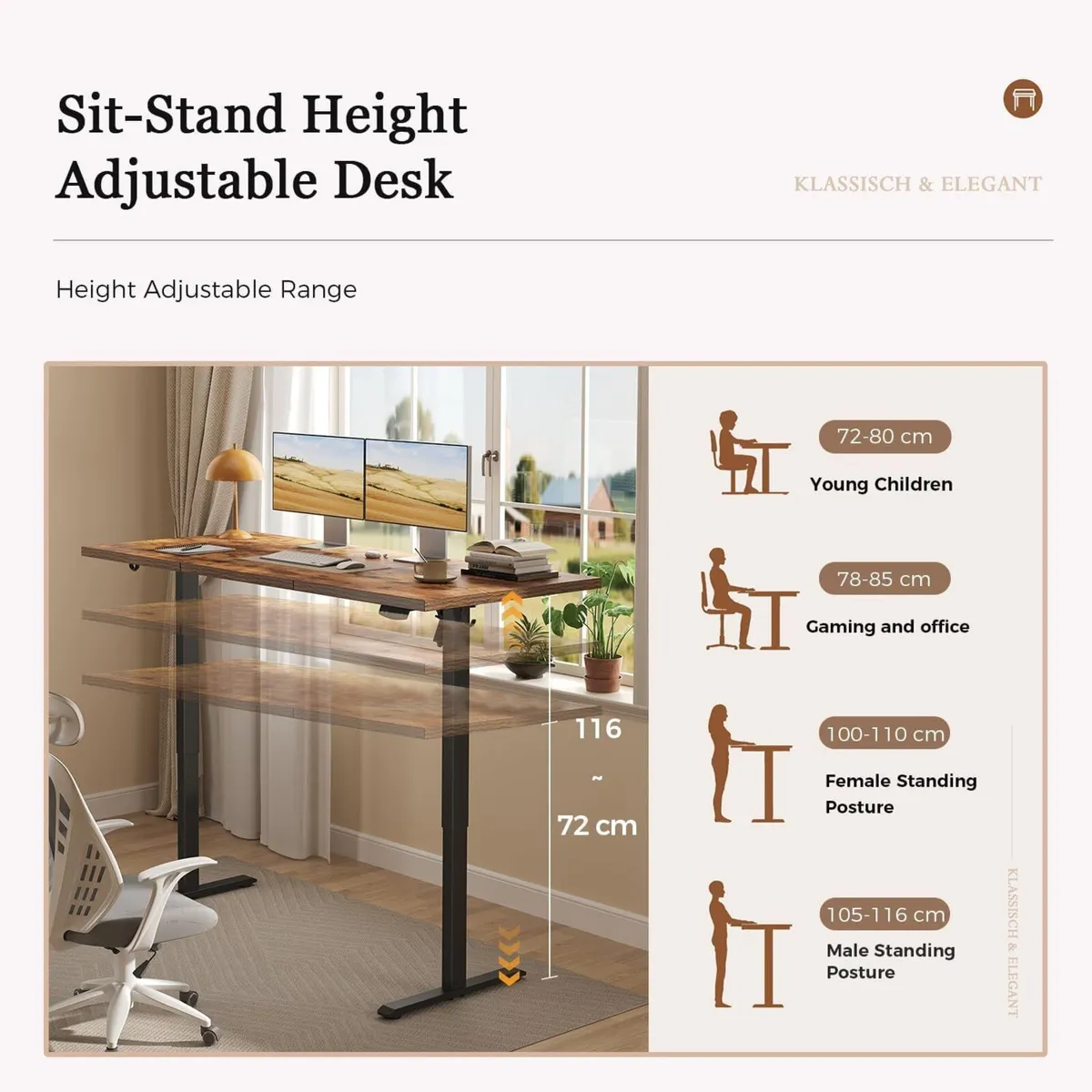 Height-Adjustable Desk Electric Sit-Stand Office - Image 3