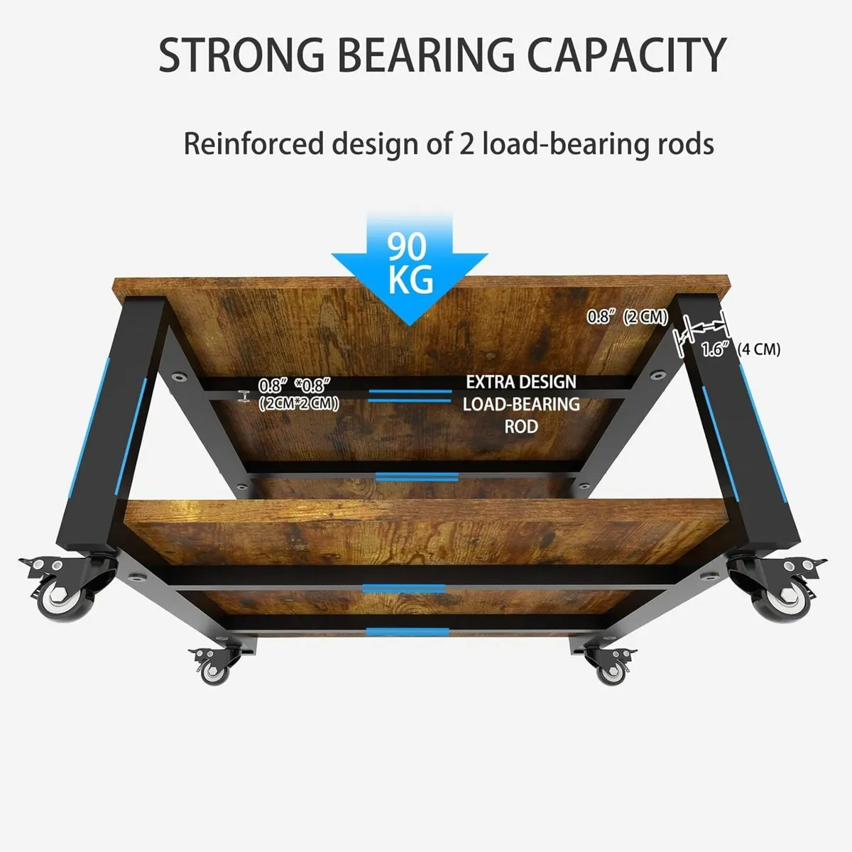 2 Tier Laser Printer Stand with Paper Storage - Image 2