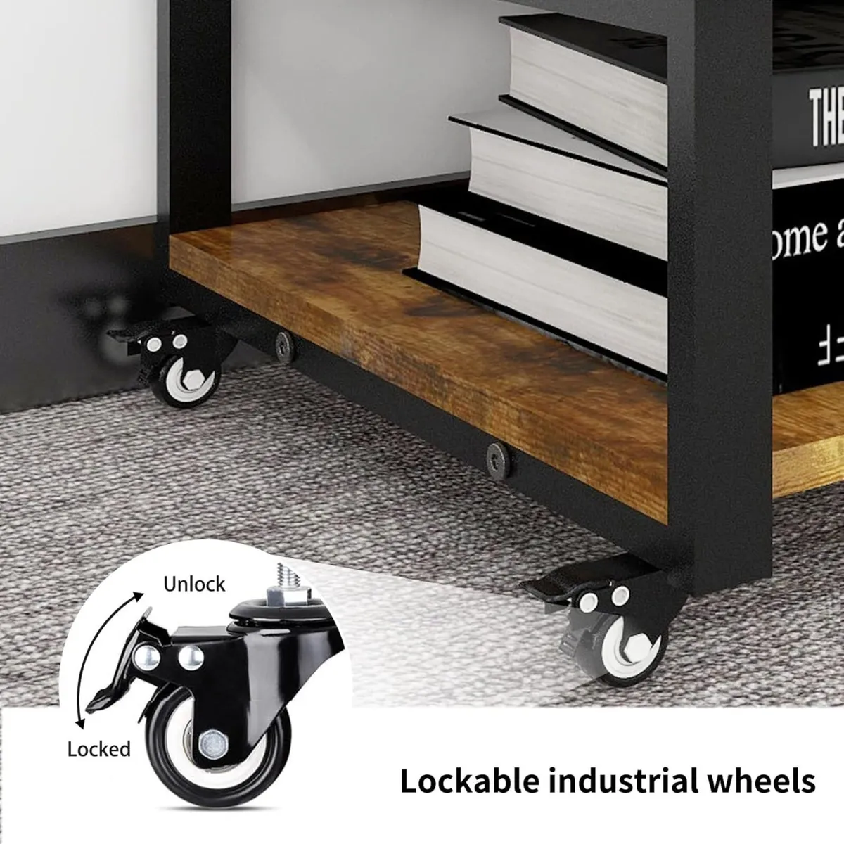 2 Tier Laser Printer Stand with Paper Storage - Image 3