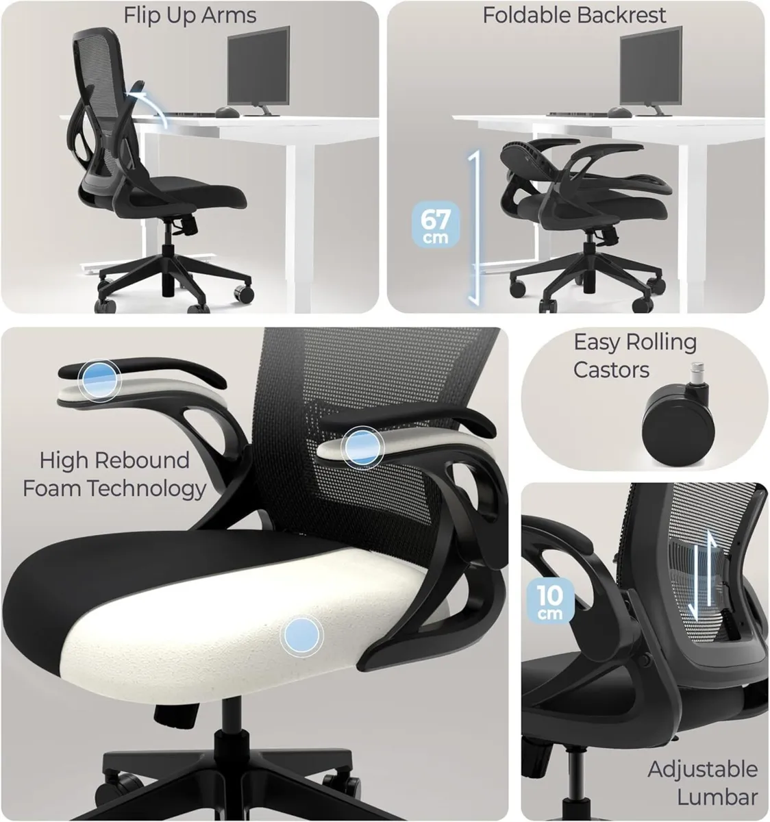 Model U Folding Office Chair for Small Spaces - Image 4