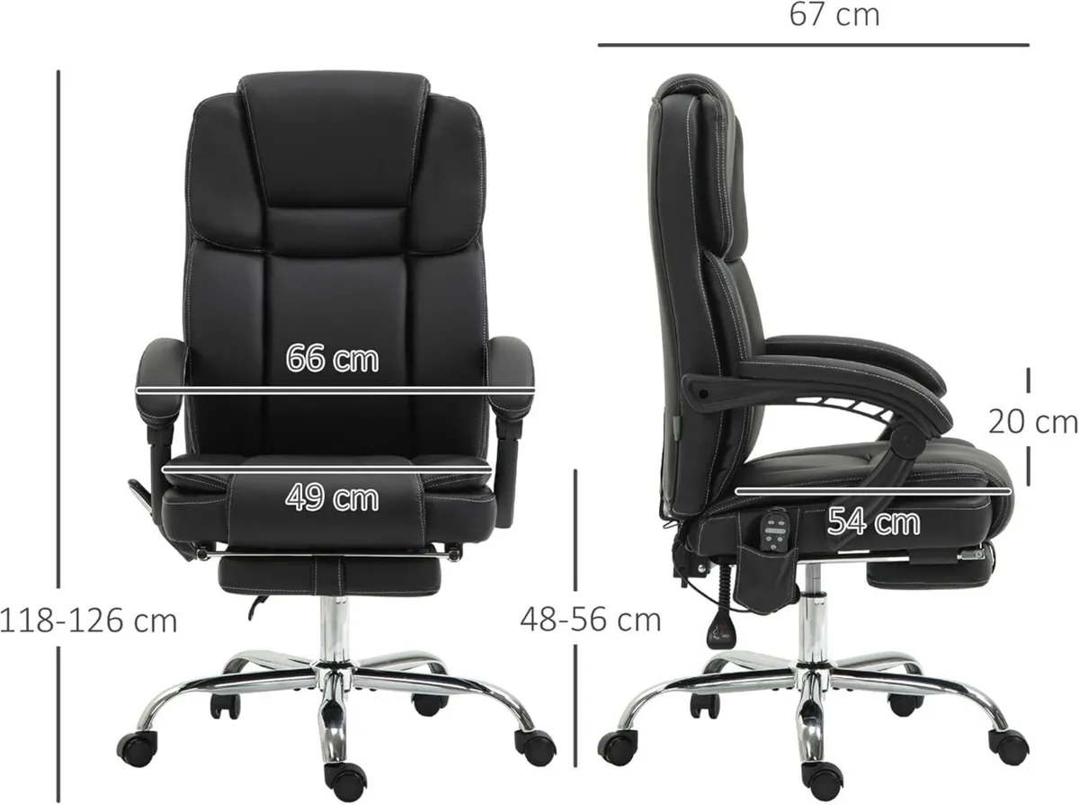 Office Chair with 6-point Vibration Massage and - Image 3