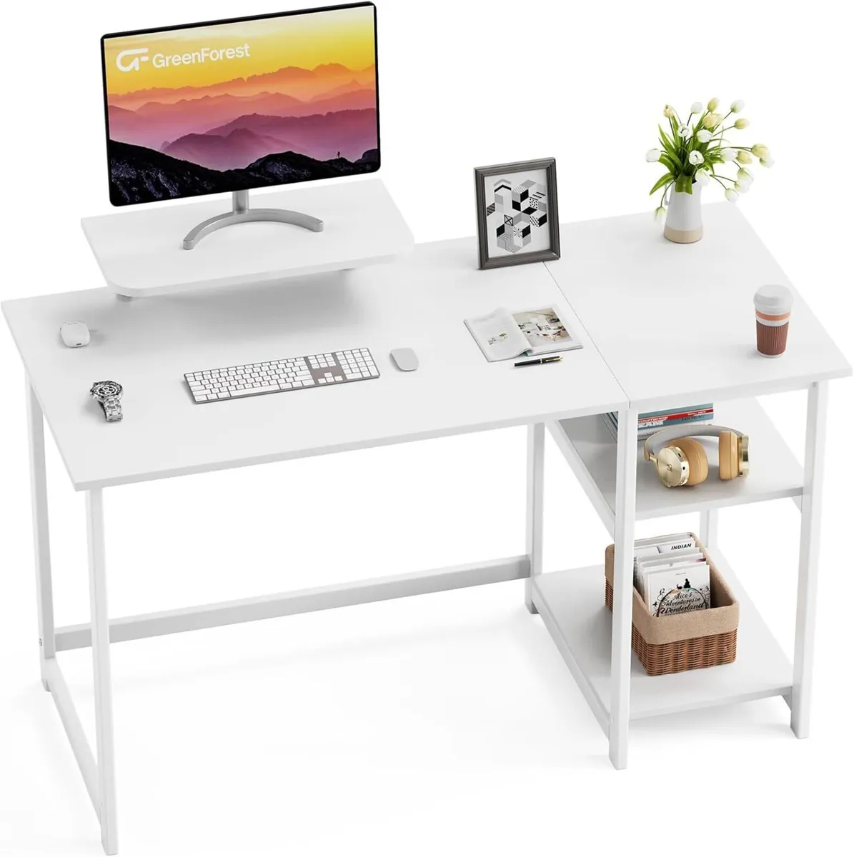 Computer Desk with Monitor Stand 100cm Home - Image 1
