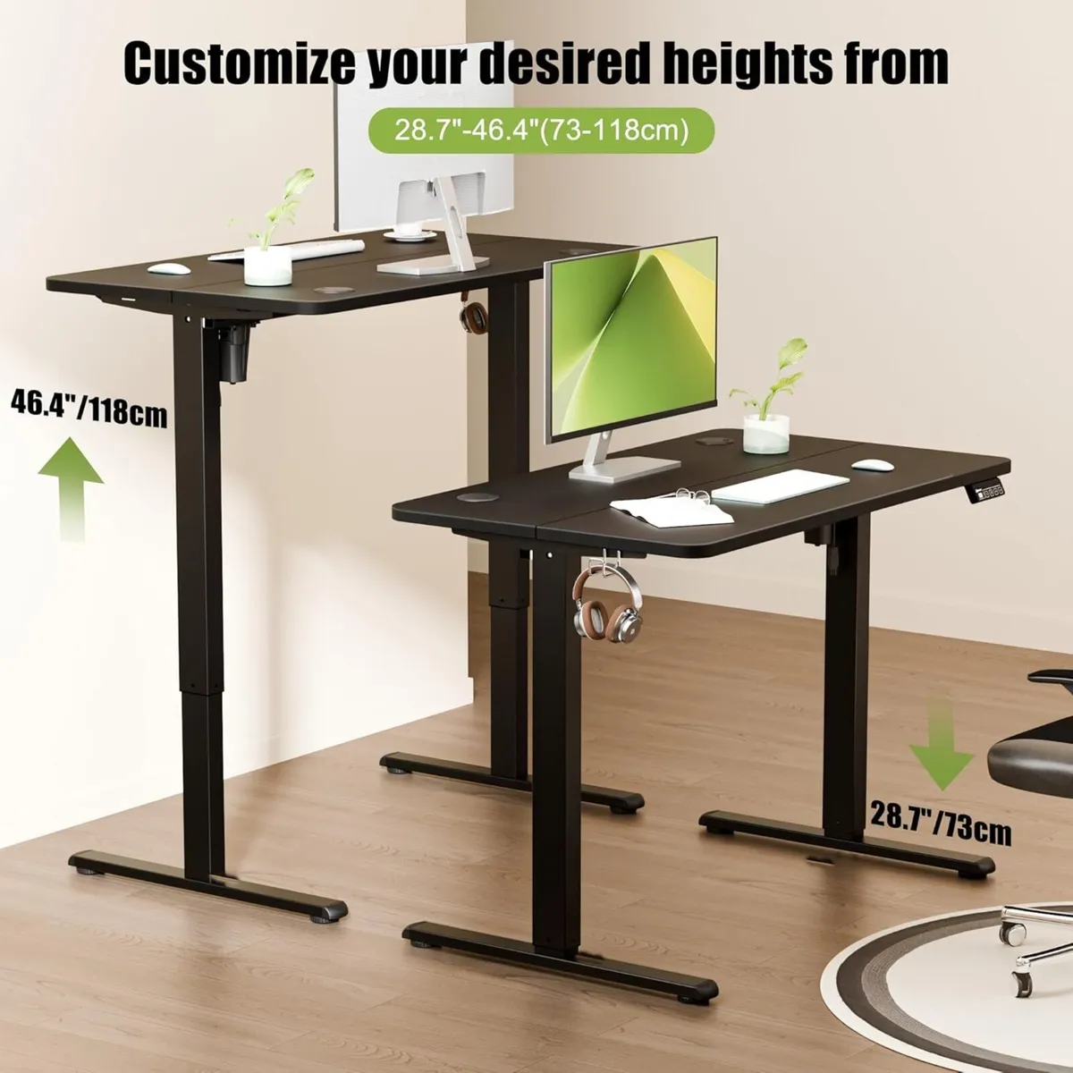 Small Standing Desk 100x60cm Height Adjustable - Image 4