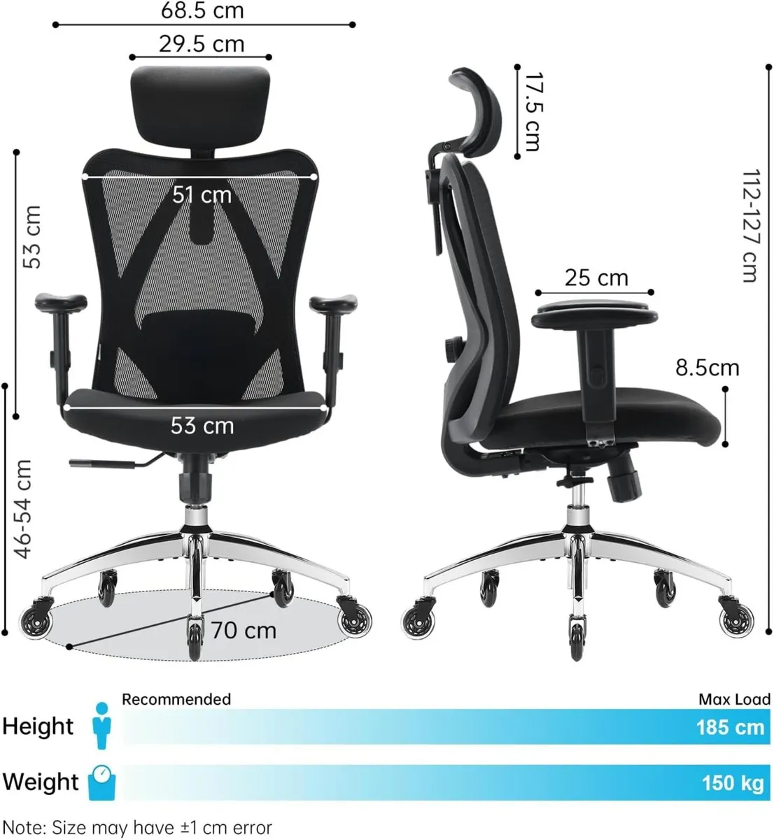 M18 Office Chair Ergonomic Desk Breathable Mesh - Image 3