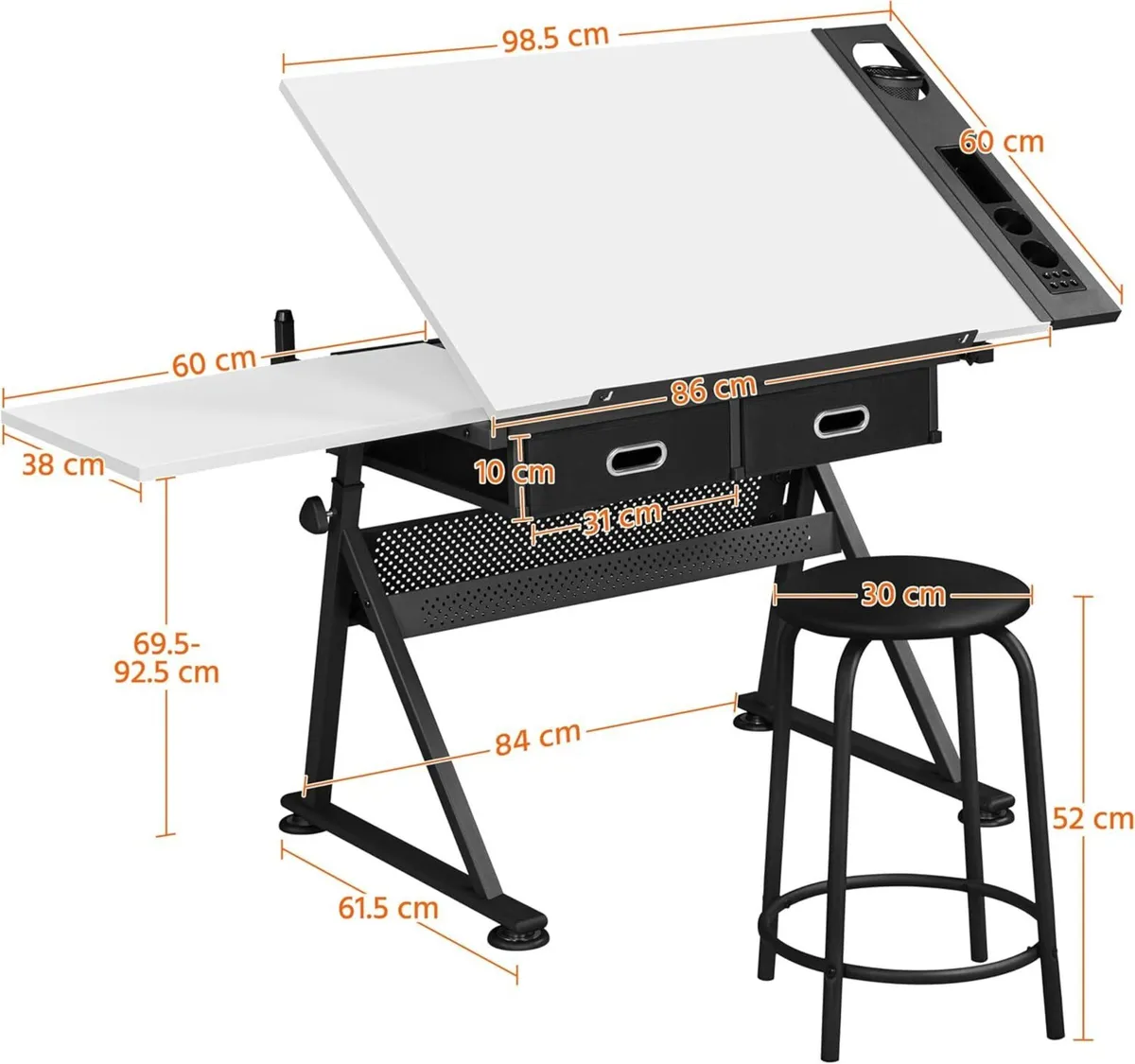 Adjustable Height Drawing Table Craft for Adults - Image 3