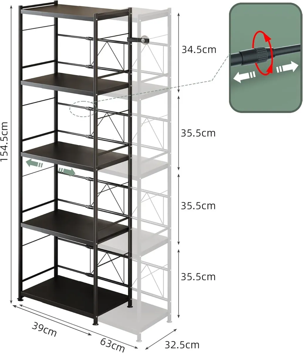 Expandable Microwave Shelf 5 Tier Kitchen Storage - Image 2