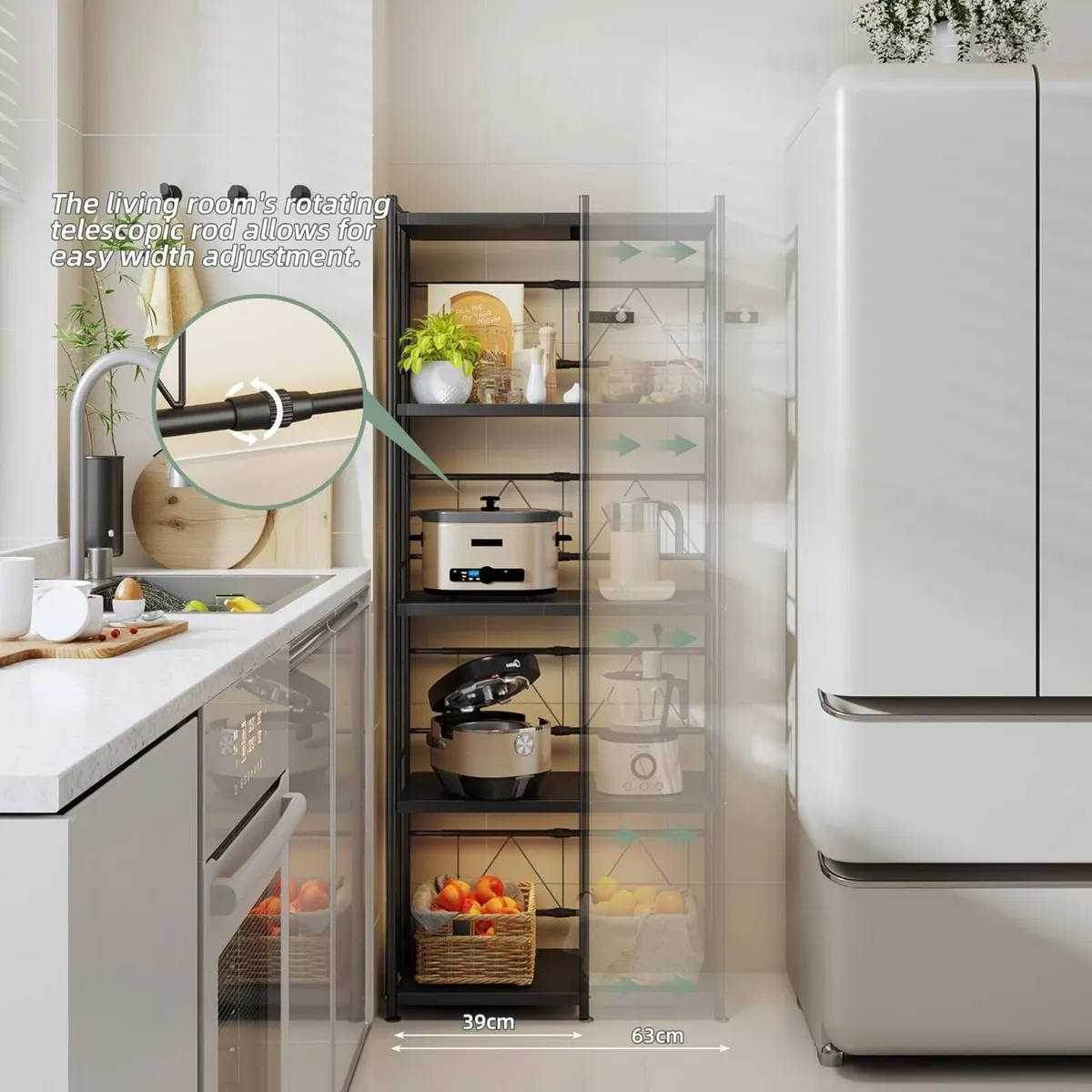 Expandable Microwave Shelf 5 Tier Kitchen Storage - Image 3