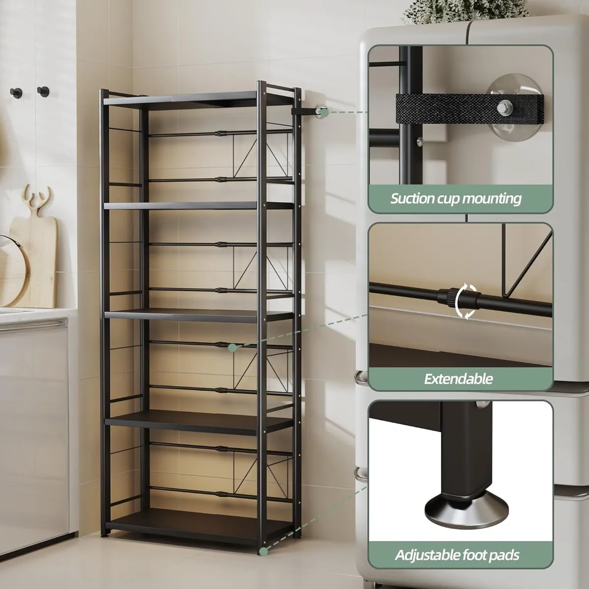 Expandable Microwave Shelf 5 Tier Kitchen Storage - Image 4