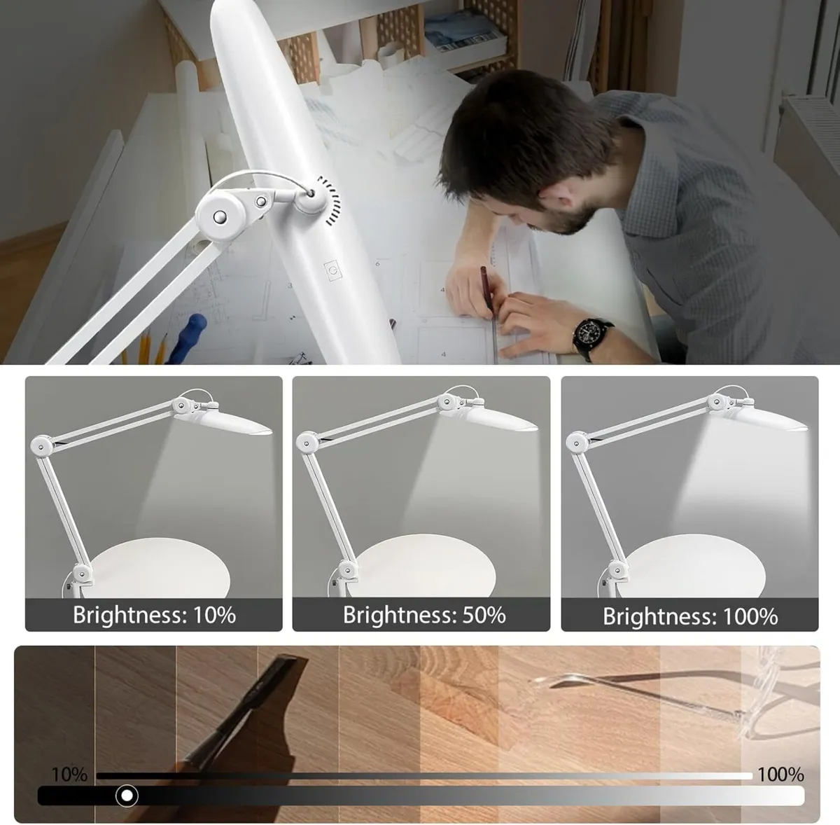 20 LED Desk Lamp with Clamp 24W CCT Adjustable - Image 3