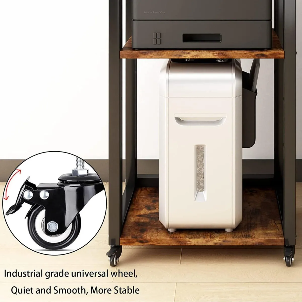 3-Tier Printer Stand with Storage 53x35x101cm - Image 4