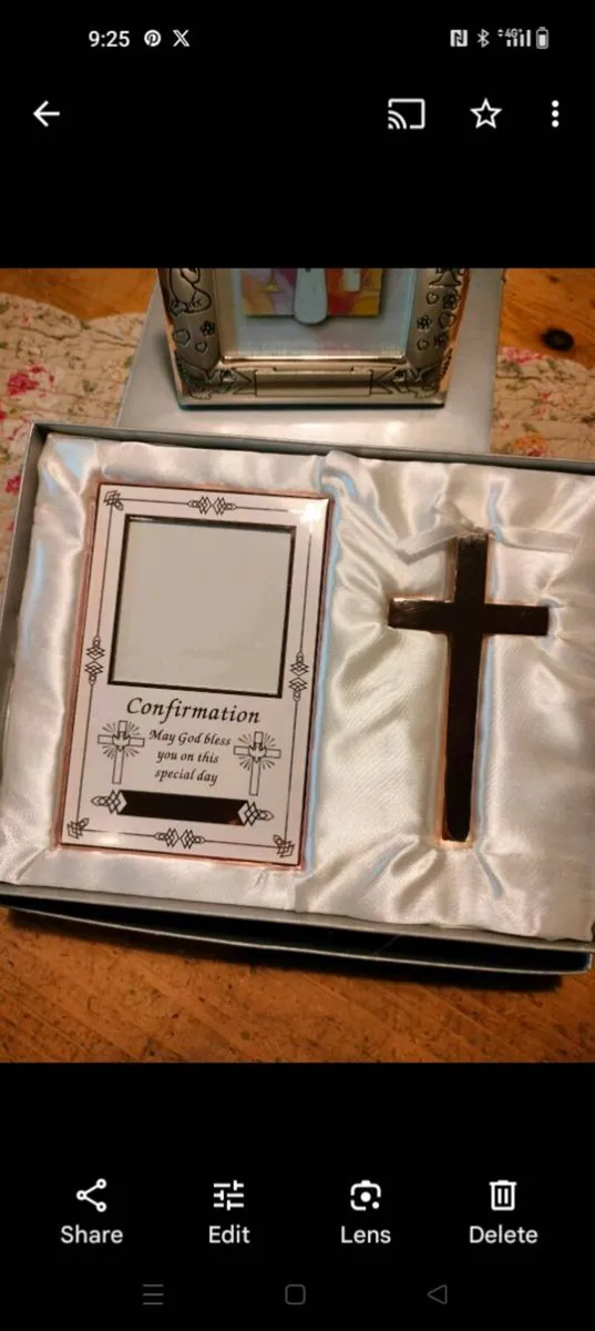 Confirmation set with frame and cross, new in box. - Image 1